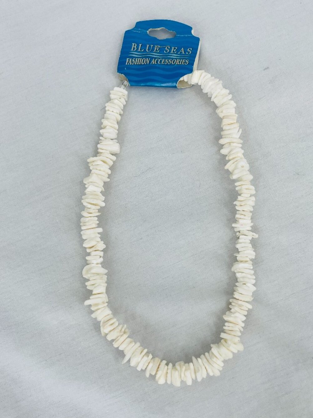 Y2K Style Blue Seas White Shell Chip Necklace
